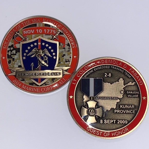 Brand New 2024 USMC Marine Corps Birthday Ball Challenge Coin Afghanistan 2” - Picture 1 of 8